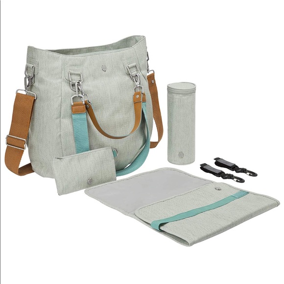 Aqua 3 Piece Set Accessory Set For Luxury Lassig Pram Baby Changing Bag